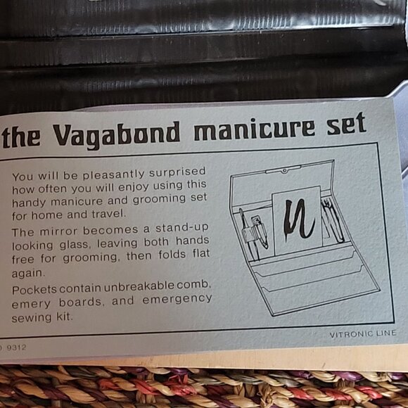 Vintage Travel Manicure Set Vagabond Complete New Unused Original Box 6.25x4 In - Picture 2 of 9